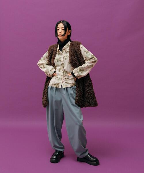 CITEN（シテン）の「＜CITEN＞アブストラクトプリント シャツ（シャツ/ブラウス・レディース・グレー/ケリー・FREE）」の6枚目の写真