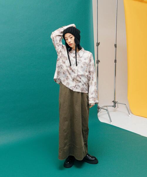 CITEN（シテン）の「＜CITEN＞アブストラクトプリント シャツ（シャツ/ブラウス・レディース・グレー/ケリー・FREE）」の5枚目の写真