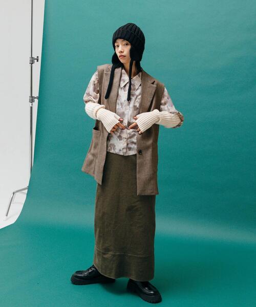 CITEN（シテン）の「＜CITEN＞アブストラクトプリント シャツ（シャツ/ブラウス・レディース・グレー/ケリー・FREE）」の3枚目の写真