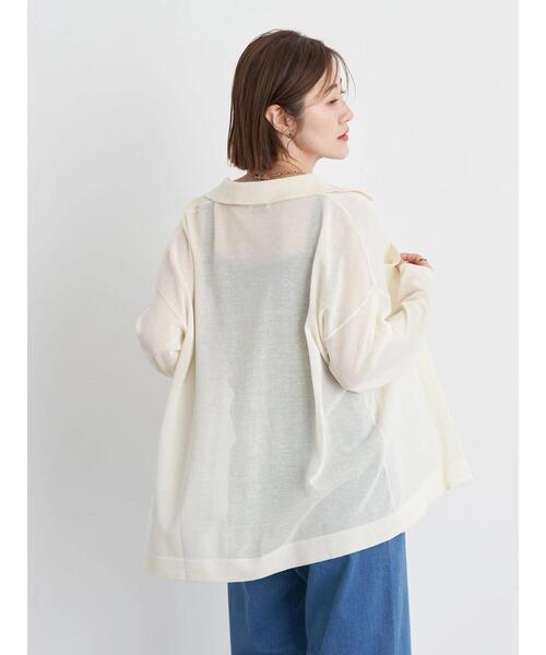 earth music&ecology(アースミュージックアンドエコロジー)の「ポケットディテールシアーニットシャツ(シャツ/ブラウス・レディース・アイボリー/グリーン/ブルー/ネイビー・FREE)」の13枚目の写真