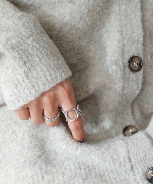 N.(N. Natural Beauty Basic)(エヌエヌナチュラルビューティーベーシック)の「【松井愛莉さん着用】◆ストレッチブークレニットカーディガン(カーディガン/ボレロ・レディース・パープル/ブルー/ナチュラル/チャコール・MEDIUM)」の12枚目の写真