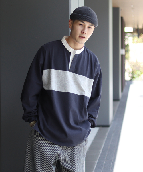 JOINT WORKS（ジョイントワークス）の「RUGBY SHIRT change line（Tシャツ/カットソー・メンズ・ネイビー/イエロー・MEDIUM/LARGE）」の3枚目の写真