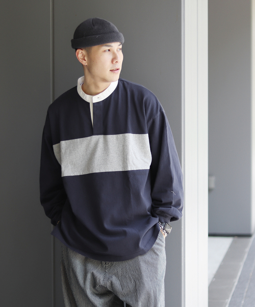 JOINT WORKS（ジョイントワークス）の「RUGBY SHIRT change line（Tシャツ/カットソー・メンズ・ネイビー/イエロー・MEDIUM/LARGE）」の6枚目の写真