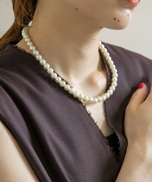 SMELLY（スメリー）の「パールショートネックレス（ネックレス・レディース・アイボリー・-）」の8枚目の写真