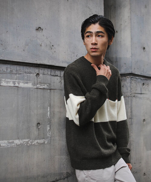BEAMS（ビームス）の「BEAMS / ライン クルーネック ニット（ニット