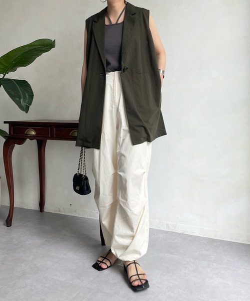 DouDou(ドゥドゥ)の「パラシュートパンツ(その他パンツ・レディース・ブラック/アイボリー・FREE)」の13枚目の写真