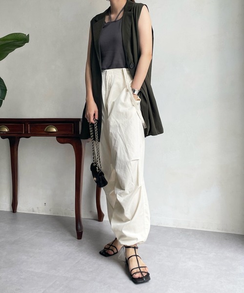 DouDou(ドゥドゥ)の「パラシュートパンツ(その他パンツ・レディース・ブラック/アイボリー・FREE)」の17枚目の写真