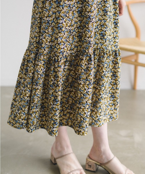 idem(イデム)の「shoulder slit piping onepiece/肩開き花柄パイピングワンピース(ワンピース・レディース・ブラック/グリーン・FREE)」の16枚目の写真