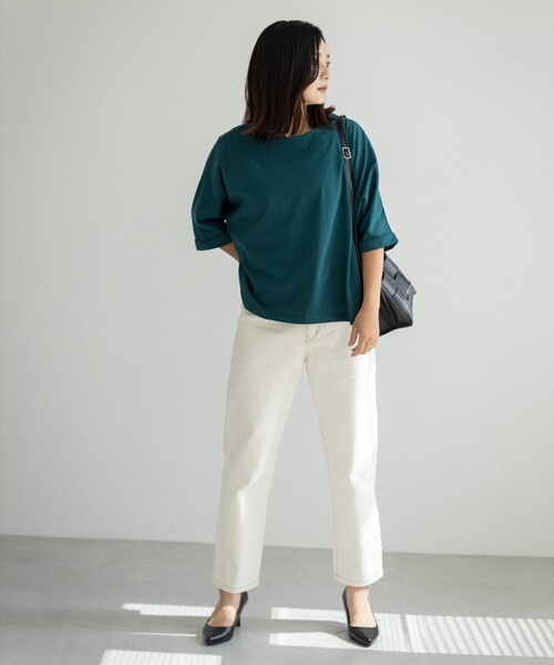 THE SHOP TK (ザ ショップ ティーケー )の「◆【CLUEL presents】【着回し力抜群!】テントラインシルエットTシャツ(Tシャツ/カットソー・レディース・ホワイト系/ライトグレー/ブラック/オレンジ/ブルー・12)」の6枚目の写真