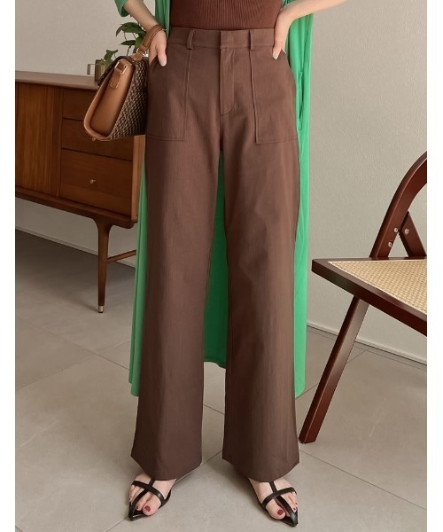 Re:EDIT（リエディ）の「[低身長/高身長サイズ有]ストレッチコットンベイカーパンツ（その他パンツ・レディース・キャメル/ブルーグリーン/ブラウン/ブラック・MEDIUM/SHORT/LARGE/TALL）」の4枚目の写真