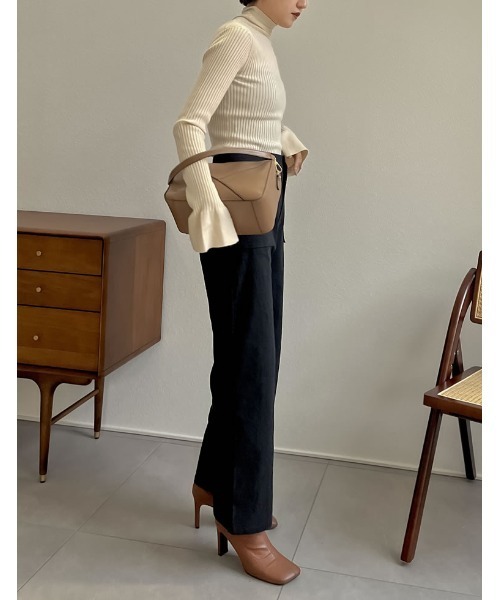 Re:EDIT（リエディ）の「[低身長/高身長サイズ有]ストレッチコットンベイカーパンツ（その他パンツ・レディース・キャメル/ブルーグリーン/ブラウン/ブラック・MEDIUM/SHORT/LARGE/TALL）」の6枚目の写真