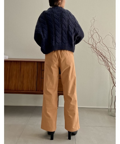 Re:EDIT（リエディ）の「[低身長/高身長サイズ有]ストレッチコットンベイカーパンツ（その他パンツ・レディース・キャメル/ブルーグリーン/ブラウン/ブラック・MEDIUM/SHORT/LARGE/TALL）」の12枚目の写真