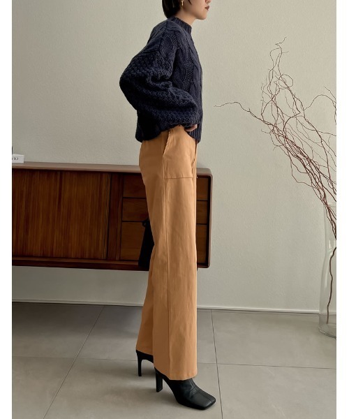 Re:EDIT（リエディ）の「[低身長/高身長サイズ有]ストレッチコットンベイカーパンツ（その他パンツ・レディース・キャメル/ブルーグリーン/ブラウン/ブラック・MEDIUM/SHORT/LARGE/TALL）」の13枚目の写真