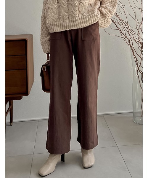 Re:EDIT（リエディ）の「[低身長/高身長サイズ有]ストレッチコットンベイカーパンツ（その他パンツ・レディース・キャメル/ブルーグリーン/ブラウン/ブラック・MEDIUM/SHORT/LARGE/TALL）」の15枚目の写真