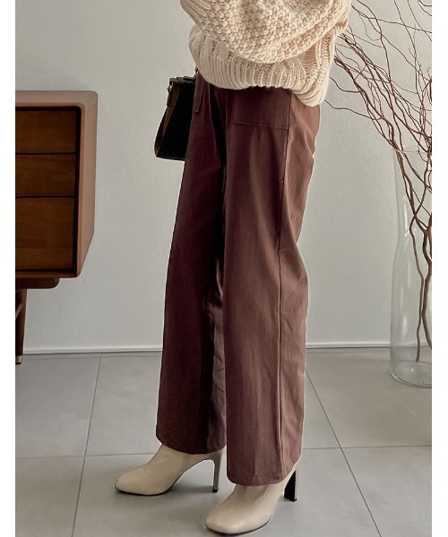 Re:EDIT（リエディ）の「[低身長/高身長サイズ有]ストレッチコットンベイカーパンツ（その他パンツ・レディース・キャメル/ブルーグリーン/ブラウン/ブラック・MEDIUM/SHORT/LARGE/TALL）」の16枚目の写真