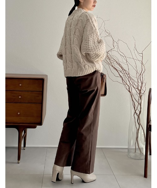 Re:EDIT（リエディ）の「[低身長/高身長サイズ有]ストレッチコットンベイカーパンツ（その他パンツ・レディース・キャメル/ブルーグリーン/ブラウン/ブラック・MEDIUM/SHORT/LARGE/TALL）」の18枚目の写真