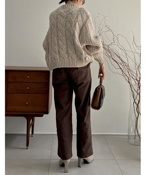 Re:EDIT（リエディ）の「[低身長/高身長サイズ有]ストレッチコットンベイカーパンツ（その他パンツ・レディース・キャメル/ブルーグリーン/ブラウン/ブラック・MEDIUM/SHORT/LARGE/TALL）」の19枚目の写真