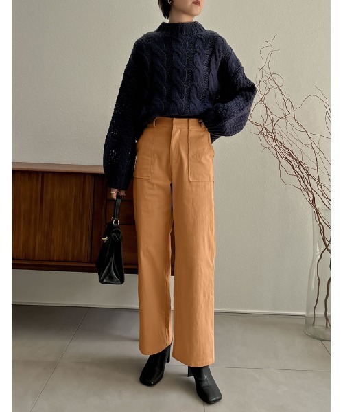 Re:EDIT（リエディ）の「[低身長/高身長サイズ有]ストレッチコットンベイカーパンツ（その他パンツ・レディース・キャメル/ブルーグリーン/ブラウン/ブラック・MEDIUM/SHORT/LARGE/TALL）」の11枚目の写真