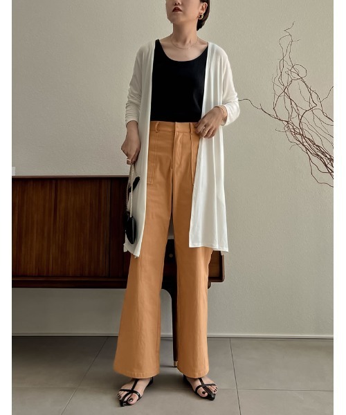 Re:EDIT（リエディ）の「[低身長/高身長サイズ有]ストレッチコットンベイカーパンツ（その他パンツ・レディース・キャメル/ブルーグリーン/ブラウン/ブラック・MEDIUM/SHORT/LARGE/TALL）」の14枚目の写真