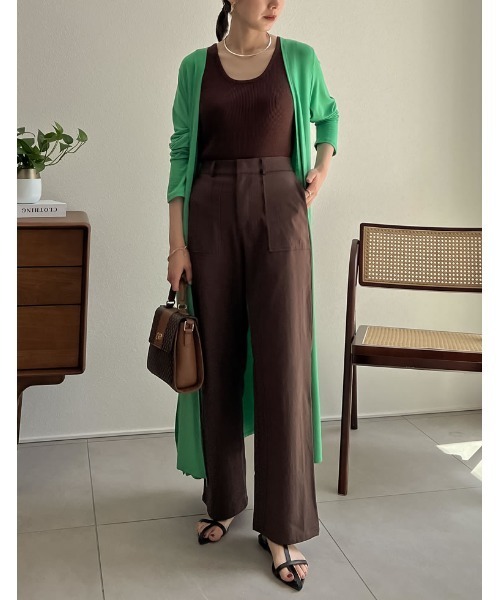 Re:EDIT（リエディ）の「[低身長/高身長サイズ有]ストレッチコットンベイカーパンツ（その他パンツ・レディース・キャメル/ブルーグリーン/ブラウン/ブラック・MEDIUM/SHORT/LARGE/TALL）」の22枚目の写真