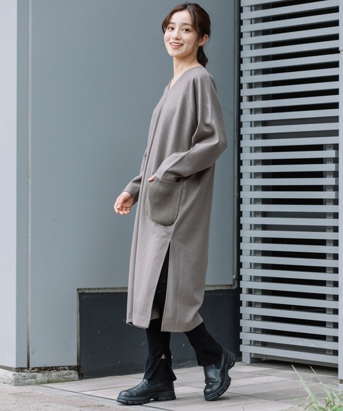 Munich（ミューニック）の「圧縮ジャージーVネックワンピース（ワンピース・レディース・ベージュ/モカ/ブラック・FREE）」の17枚目の写真