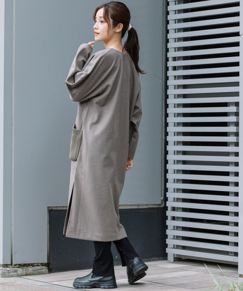 Munich（ミューニック）の「圧縮ジャージーVネックワンピース（ワンピース・レディース・ベージュ/モカ/ブラック・FREE）」の18枚目の写真