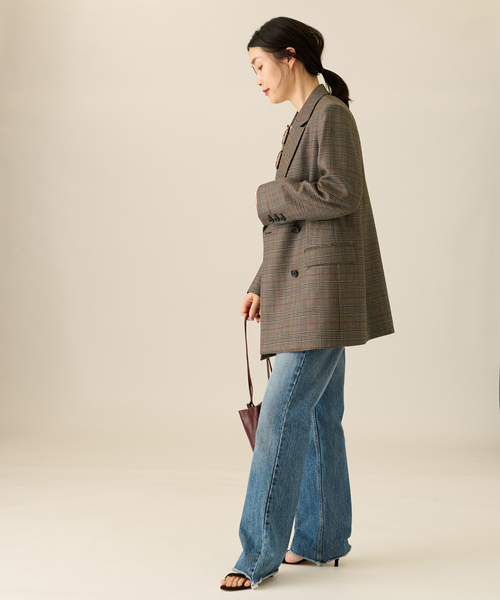 セール】チェックダブルジャケット（テーラードジャケット