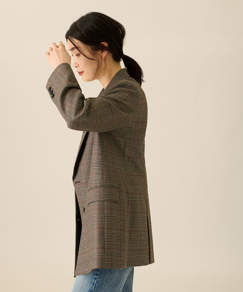 セール】チェックダブルジャケット（テーラードジャケット