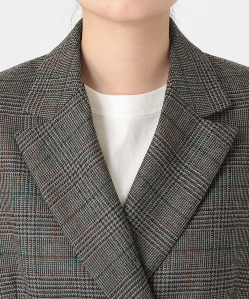 セール】チェックダブルジャケット（テーラードジャケット）｜journal