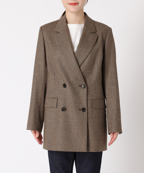 セール】チェックダブルジャケット（テーラードジャケット