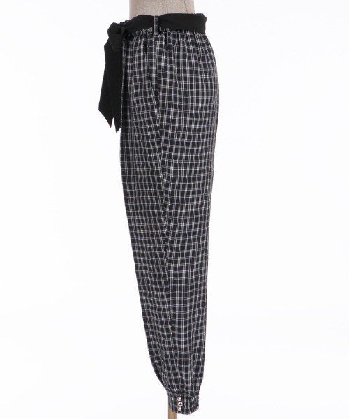 axes femme POETIQUE(アクシーズファムポエティック)の「チェックジョガーパンツ(その他パンツ・レディース・ブラック/ネイビー/ワイン・MEDIUM)」の6枚目の写真