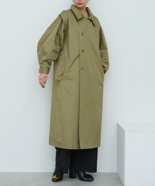 HANNE（アン）の「【アーム取り外し】3wayトレンチコート（トレンチコート・レディース・カーキ/ブラック・フリー）」の12枚目の写真