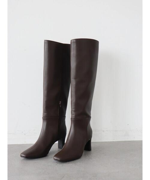 AMERICAN HOLIC(アメリカンホリック)の「スクエアトゥプレートヒールロングブーツ(ブーツ・レディース・ブラウン/ブラック・S/L/M)」の10枚目の写真