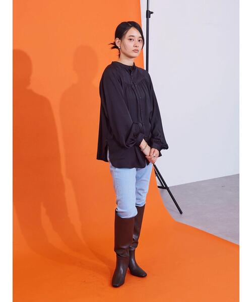 AMERICAN HOLIC(アメリカンホリック)の「スクエアトゥプレートヒールロングブーツ(ブーツ・レディース・ブラウン/ブラック・S/L/M)」の18枚目の写真