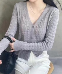 Vネックカーディガン