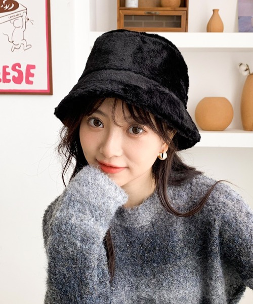 EPICKS（エピックス）の「ファーバケットハット（ハット・レディース・ブラック/ベージュ/アイボリー・F）」の19枚目の写真