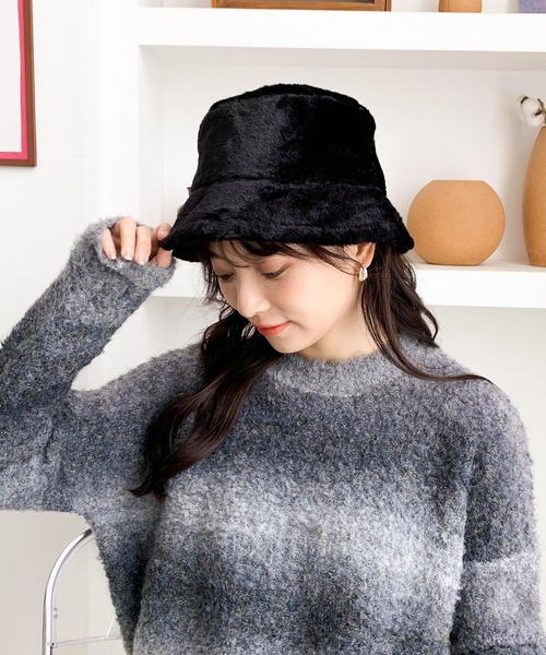 EPICKS（エピックス）の「ファーバケットハット（ハット・レディース・ブラック/ベージュ/アイボリー・F）」の18枚目の写真