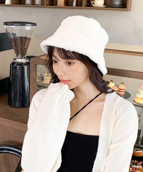 EPICKS（エピックス）の「ファーバケットハット（ハット・レディース・ブラック/ベージュ/アイボリー・F）」の14枚目の写真