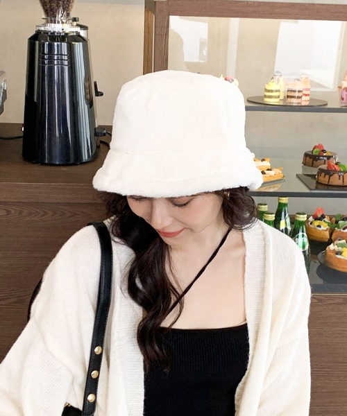 EPICKS（エピックス）の「ファーバケットハット（ハット・レディース・ブラック/ベージュ/アイボリー・F）」の12枚目の写真