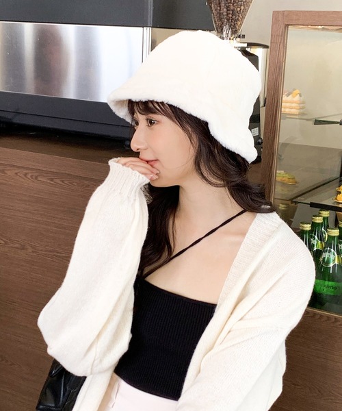 EPICKS（エピックス）の「ファーバケットハット（ハット・レディース・ブラック/ベージュ/アイボリー・F）」の11枚目の写真