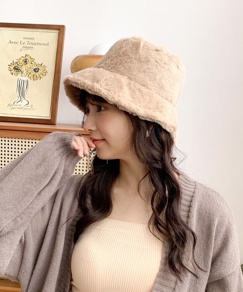 EPICKS（エピックス）の「ファーバケットハット（ハット・レディース・ブラック/ベージュ/アイボリー・F）」の8枚目の写真