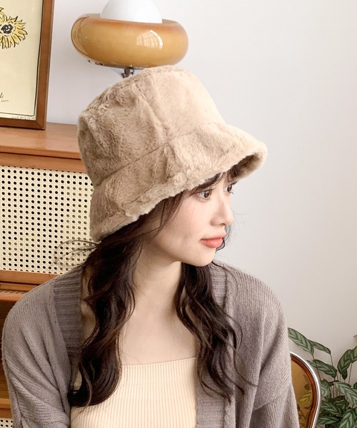 EPICKS（エピックス）の「ファーバケットハット（ハット・レディース・ブラック/ベージュ/アイボリー・F）」の7枚目の写真