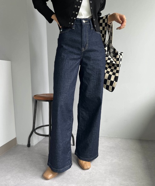 CAPRICIEUX LE'MAGE（カプリシューレマージュ）の「【SOMETHING/サムシング】LISAワイド（デニムパンツ・レディース・ネイビー/グレー・SMALL/X-SMALL）」の2枚目の写真