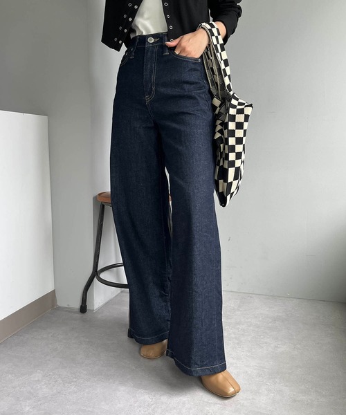 CAPRICIEUX LE'MAGE（カプリシューレマージュ）の「【SOMETHING/サムシング】LISAワイド（デニムパンツ・レディース・ネイビー/グレー・SMALL/X-SMALL）」の15枚目の写真