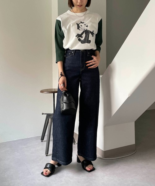 CAPRICIEUX LE'MAGE（カプリシューレマージュ）の「【SOMETHING/サムシング】LISAワイド（デニムパンツ・レディース・ネイビー/グレー・SMALL/X-SMALL）」の21枚目の写真