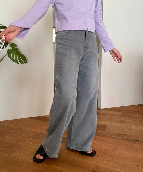 CAPRICIEUX LE'MAGE（カプリシューレマージュ）の「【SOMETHING/サムシング】LISAワイド（デニムパンツ・レディース・ネイビー/グレー・SMALL/X-SMALL）」の6枚目の写真