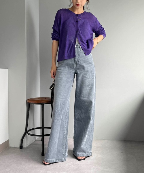 CAPRICIEUX LE'MAGE（カプリシューレマージュ）の「【SOMETHING/サムシング】LISAワイド（デニムパンツ・レディース・ネイビー/グレー・SMALL/X-SMALL）」の11枚目の写真