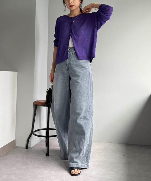 CAPRICIEUX LE'MAGE（カプリシューレマージュ）の「【SOMETHING/サムシング】LISAワイド（デニムパンツ・レディース・ネイビー/グレー・SMALL/X-SMALL）」の13枚目の写真