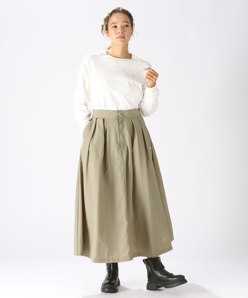 Dickies（ディッキーズ）の「【Dickies(ディッキーズ)】別注タックアンドフレアスカート（スカート・レディース・ベージュ/グリーン・MEDIUM/LARGE）」の6枚目の写真