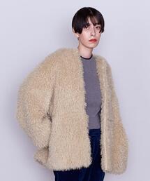 AEWEN MATOPH | ＜AEWEN MATOPH＞フェイクファー ノーカラーコート(ノーカラーコート)
